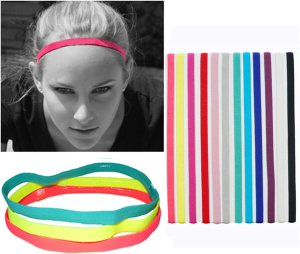 Lightweight Sports Elastic Headband Non-Slip Silicone Headband, Newest Fitness Fashion Color Headband Hair Accessories Suitable for Men, Women, Girls and Teenagers 12 Pieces