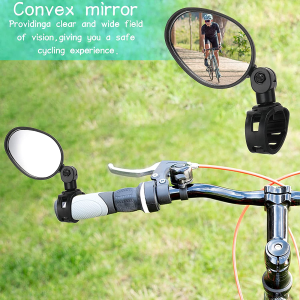 Bike Mirror 360 Degree Adjustable Rotatable Handlebar Mirror Wide Angle Bicycle Mirror Cycling Rear View Mirror Shockproof Acrylic Convex Mirror Safe Rearview Mirror for Mountain Road Bike (4 Pieces)