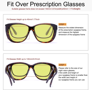 Night Driving Glasses Fit over Prescription Glasses anti Glare Polarized, Wrap around Night Vision Glasses for Men and Women