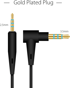 T Tersely Headphone Earphone Audio Replacement Adapter Cable for Bose Quietcomfort 45/25/35/QC45/QC25/QC35/QC35 II, Remote Volume Control Mic for Samsung Sony Xiaomi Google Android Phone / PS4 / Xbox