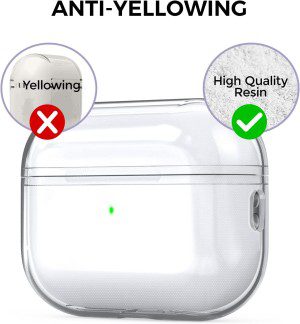 USTIYA Case for Apple Airpods Pro 2 2022 Cover, Airpods Pro 2Rd Gen Case Clear Shock-Absorption Transparent Tpu(Transparent F)