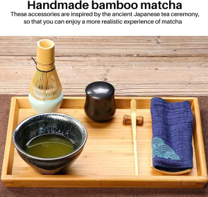 Bzocio Japanese Matcha Tea Set(3 Pcs) – Matcha Bamboo Whisk Tea Spoon,-Tea Ceremony Kit