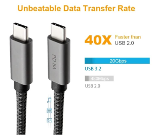 USB-C to USB-C Cable, USB Type C 100W Cable Fast USB Cable PD QC 3.0 for Carregador Type C