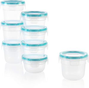 Snapware Total Solution 10-Pc Plastic Food Storage Containers Set with Lids, 3-Cup Rectangle Meal Prep Container, Non-Toxic, Bpa-Free Lids with 4 Locking Tabs, Microwave, Dishwasher, and Freezer Safe, White