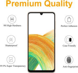 [3 Pack] T Tersely 9H Tempered Glass Screen Protector for Samsung Galaxy A33 5G/A22 4G (6.4 Inch), Support Fingerprint Unlock, Anti-Scratch Film Screen Protector for Samsung Galaxy A33 5G/A22 4G