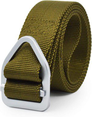 Tactical Belt, Nylon Webbing Web Belt with Metal Buckle for Outdoor Sports and Hunting