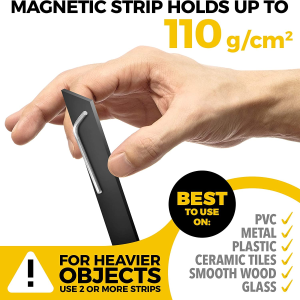Magnetic Tape – Knife Magnetic Strip with Adhesive Backing for Multipurpose Use as Magnet Tool Holder, Wall Knife Holder, Tool Rack, Knives Bar and Tool Stand for Garage and Kitchen Organizer – 5 Pcs