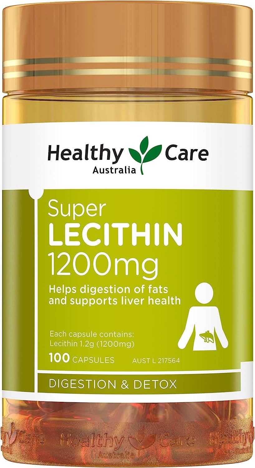 Healthy Care 1200Mg Super Lecithin Softgel – 100 Capsules | Digestion & Detox, Supports Liver Health