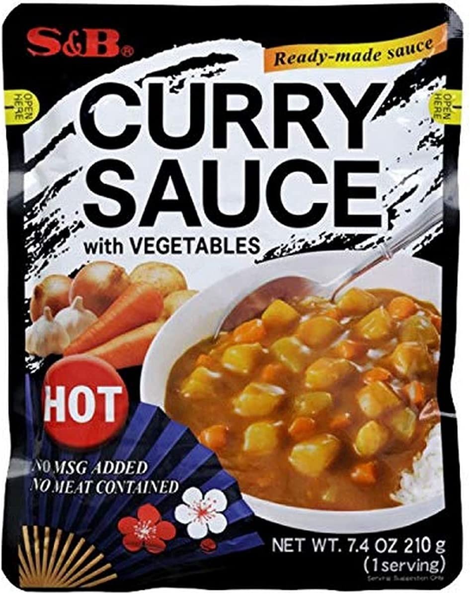 S&B Hot Curry Sauce with Vegetables, 210 G