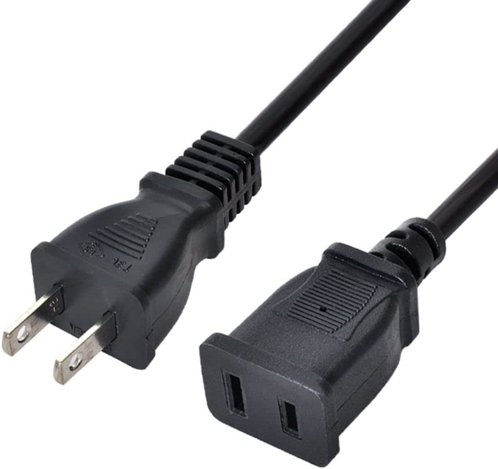 CY 50Cm USA Outlet Saver Power Extension Cord Cable 2-Prong 2 Outlets for NEMA 1-15P to NEMA 1-15R