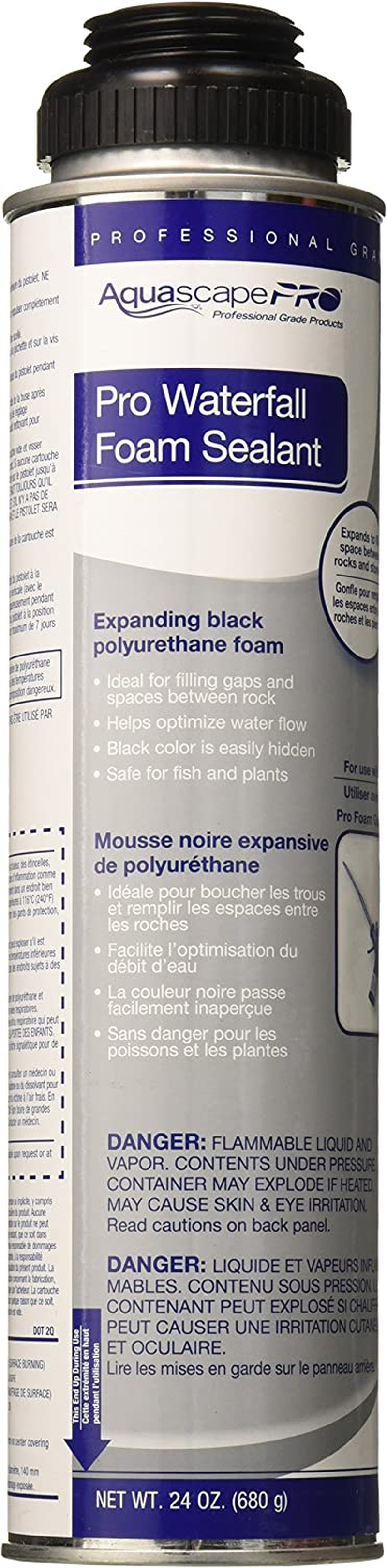 Aquascape Professional Waterfall Foam, Black, 24Oz