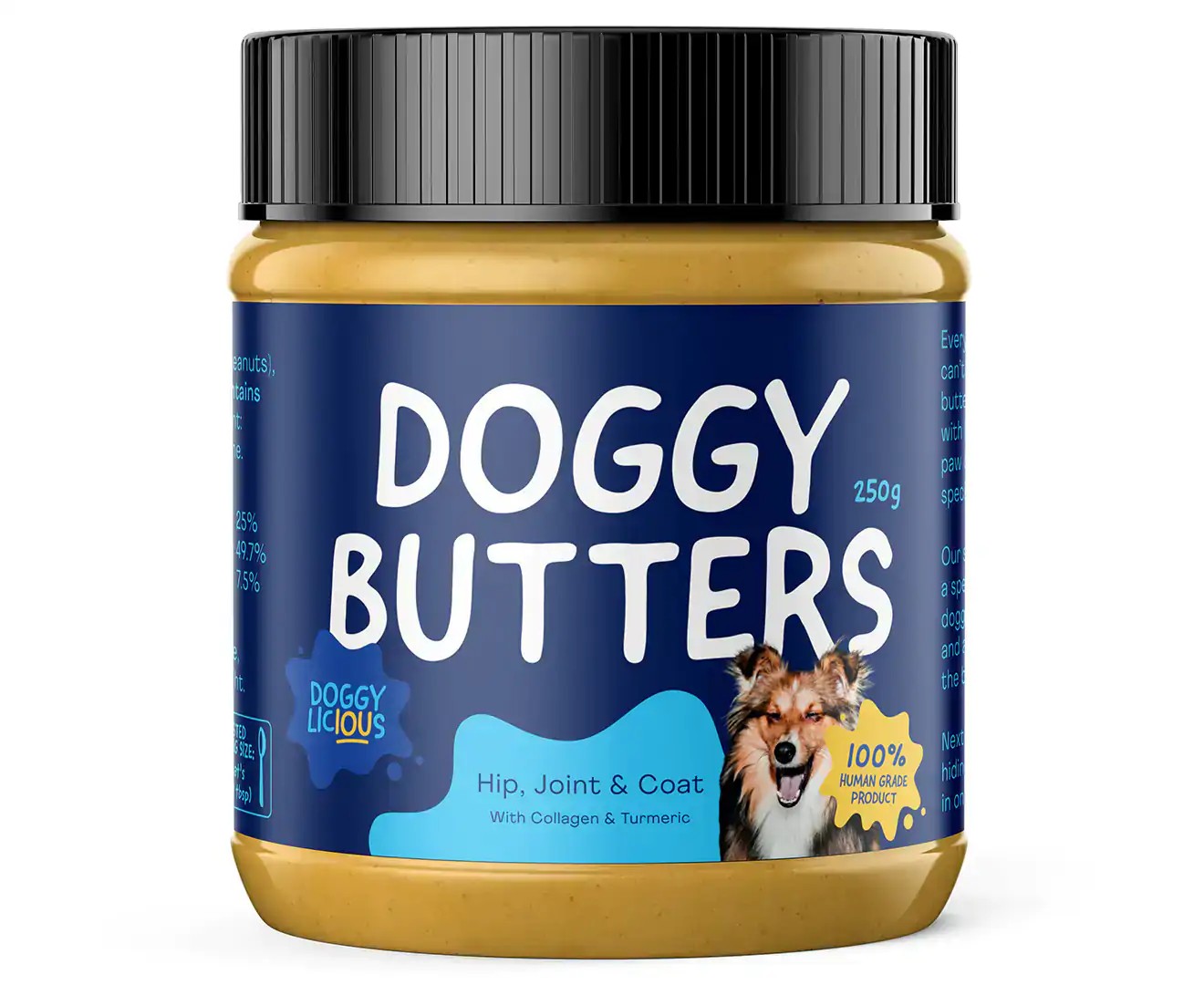 Doggylicious Doggy Butters Hip Joint & Coat Peanut Butter 250G