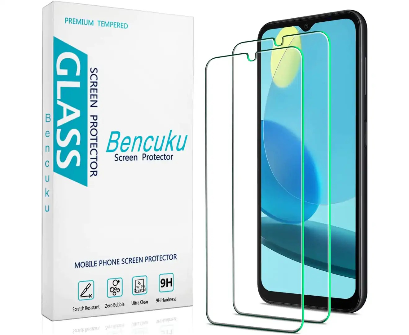 2 Pack 9H Tempered Glass Screen Protector for Samsung Galaxy A14 5G