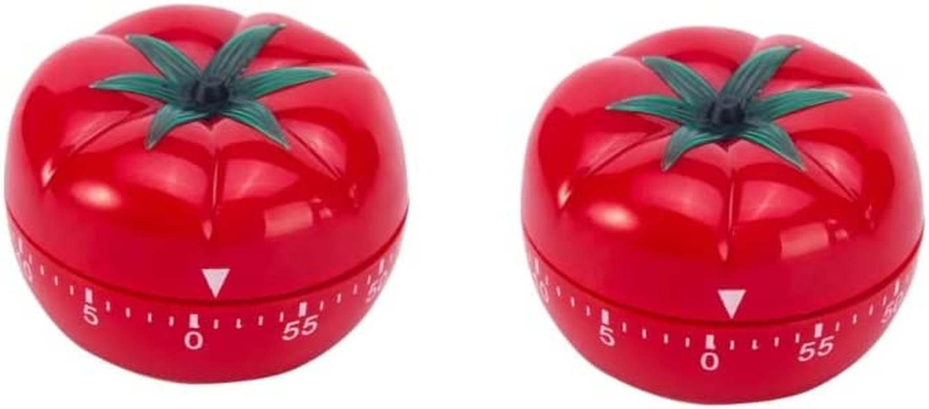 CAASFOOY 2 Pcs Kitchen Timer Mechanical Pomodoro Counter Toy Count down Alarm Cooking Tomato Reminders Countdown Loud Alarm Timer for Exam,Reading, Homework, Game, Cooking