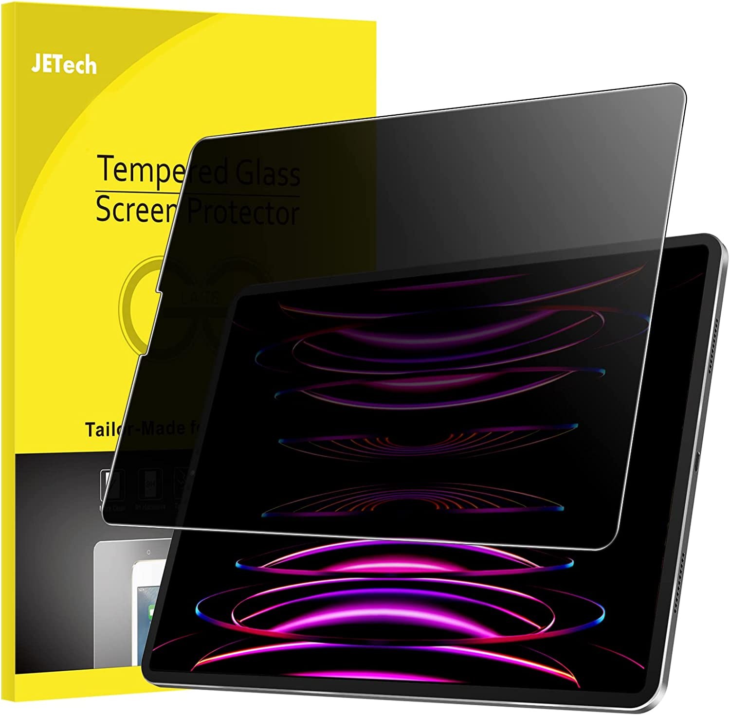 Jetech Privacy Screen Protector for Ipad Pro 12.9-Inch (6Th/5Th/4Th/3Rd Generation, 2022/2021/2020/2018), Anti-Spy Tempered Glass Film, 1 Pack