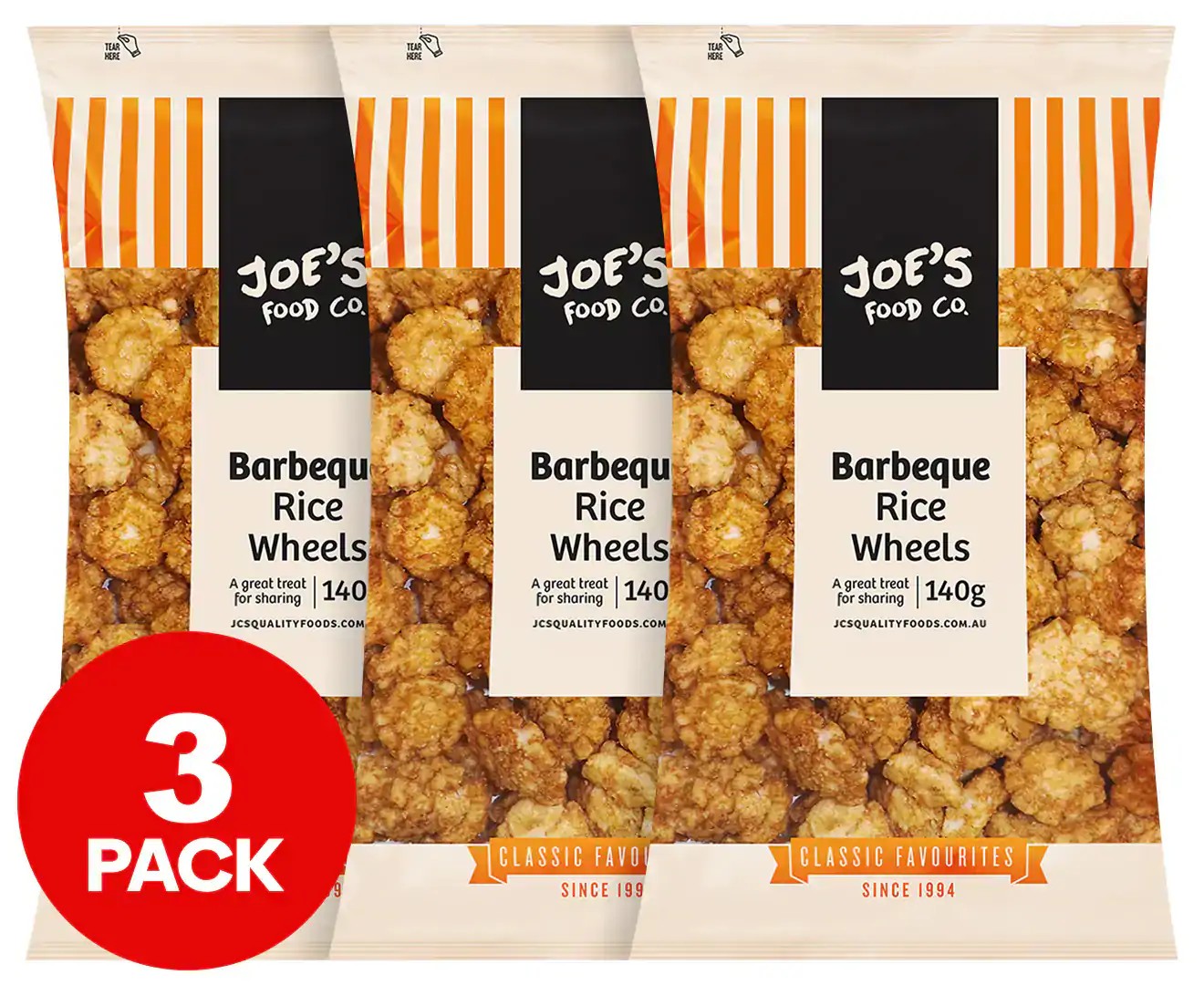 3 X Joe’S Food Co. Barbeque Rice Wheels 140G