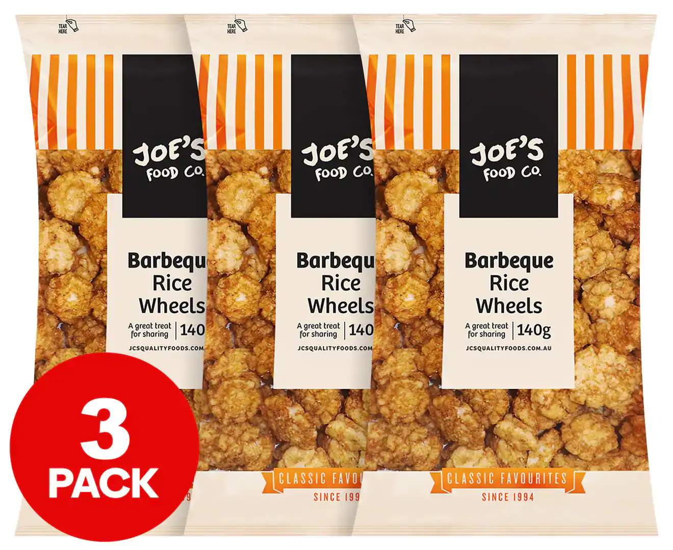 3 X Joe’S Food Co. Barbeque Rice Wheels 140G