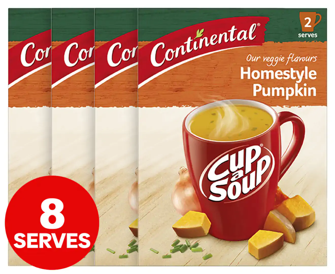 4 X 2Pk Continental Cup a Soup Homestyle Pumpkin 61G