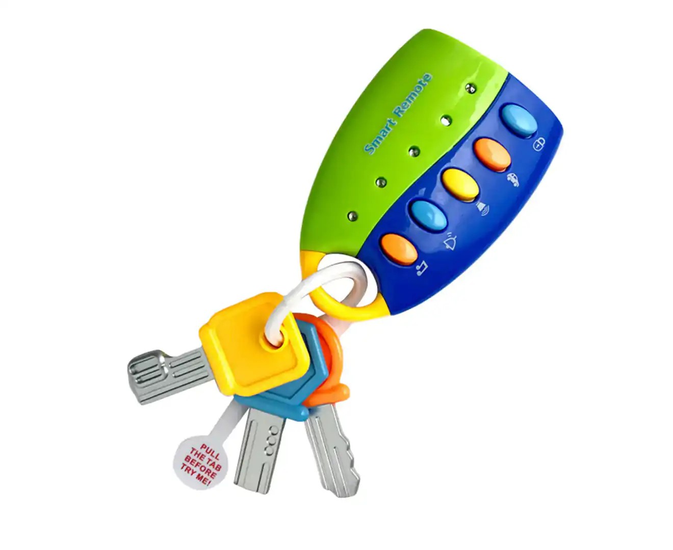 Colorful Baby Toy Smart Remote Sound Musical Car Key Keychain Pretend Education Blue