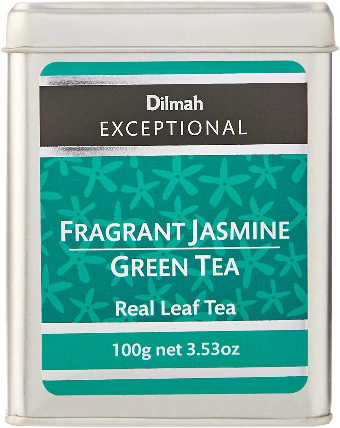 Dilmah Exceptional Fragrant Jasmine Green Tea Loose Leaf Caddy, 100 Grams