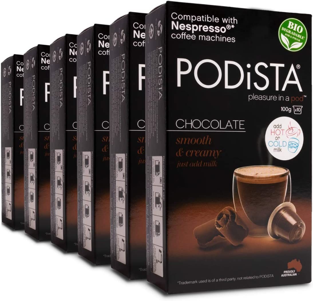 Nespresso Compatible Hot Chocolate Smooth & Creamy Pod Australian Packed – 60 Pods (6X10 Pods Pack)