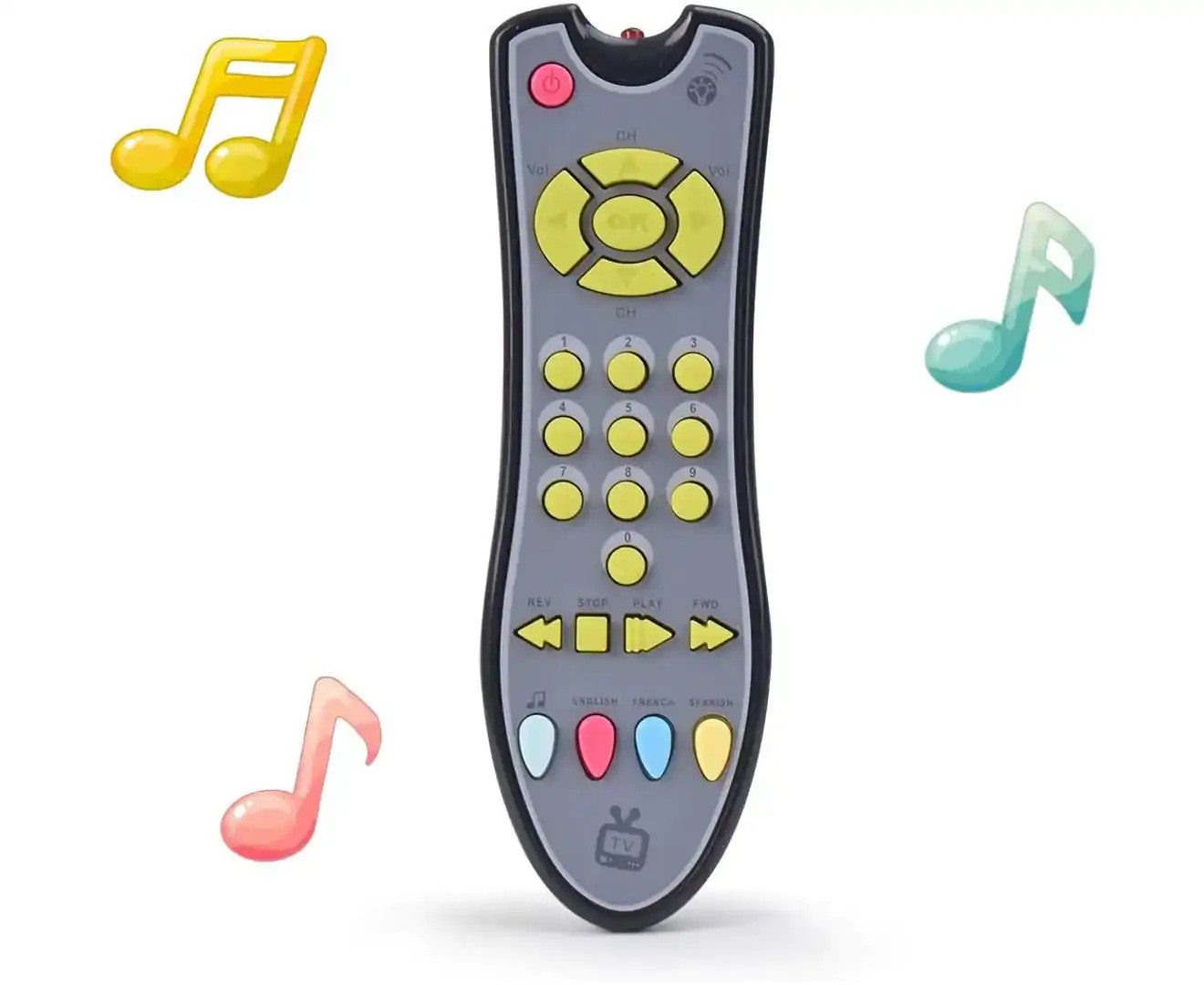 Kids Musical TV Remote Control Toy with Light and Sound, Early Education Learning Remote Toy for 6 Months+ Toddlers Boys or Girls–