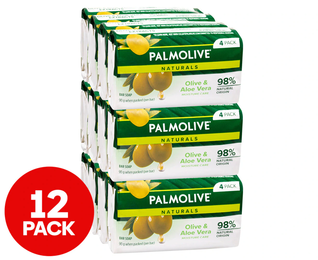 3 X Palmolive Moisture Care Soap Aloe & Olive Extracts 4Pk