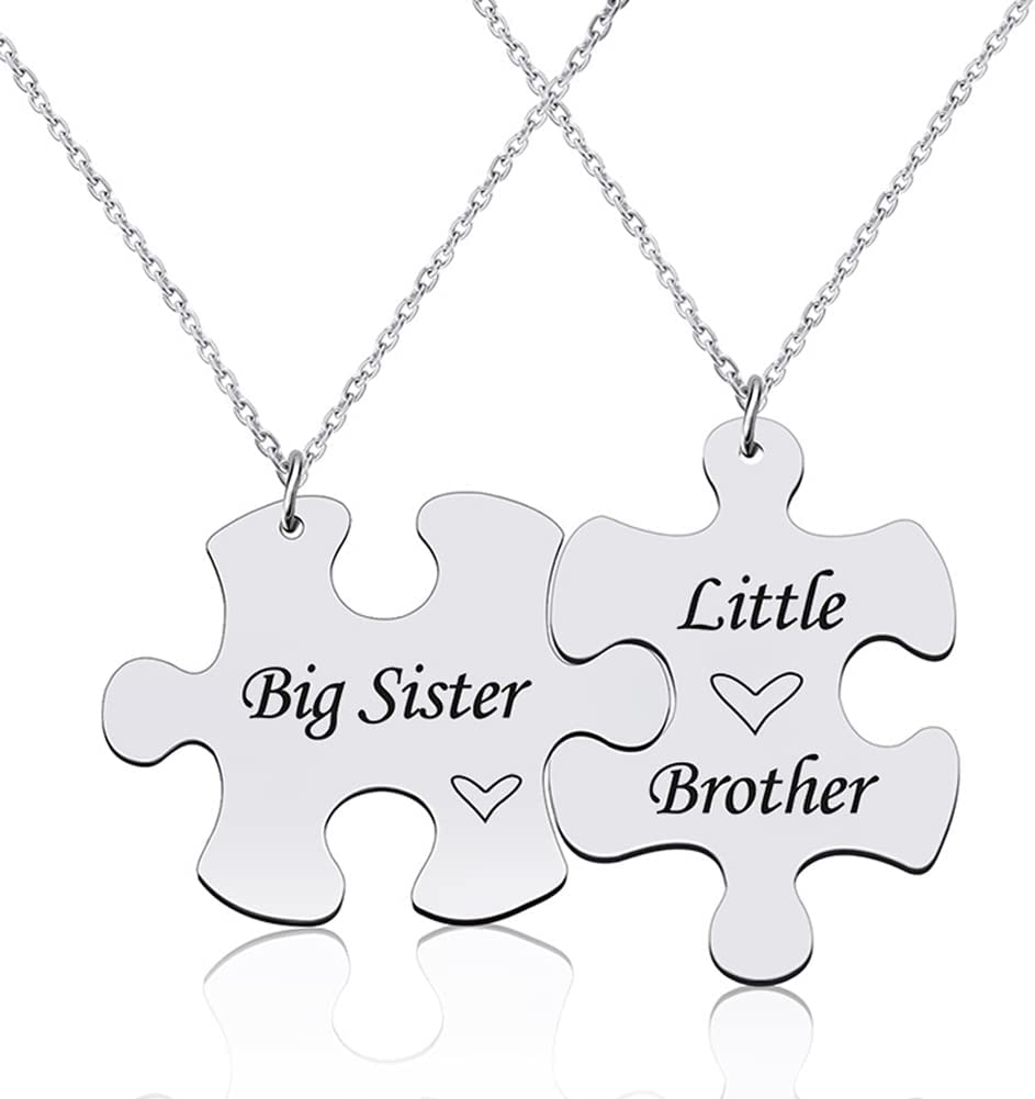 Big Sister & Little Sister Necklace, Sister Jewelry, Big Sis Lil Sis G –  MADISON AUDREY
