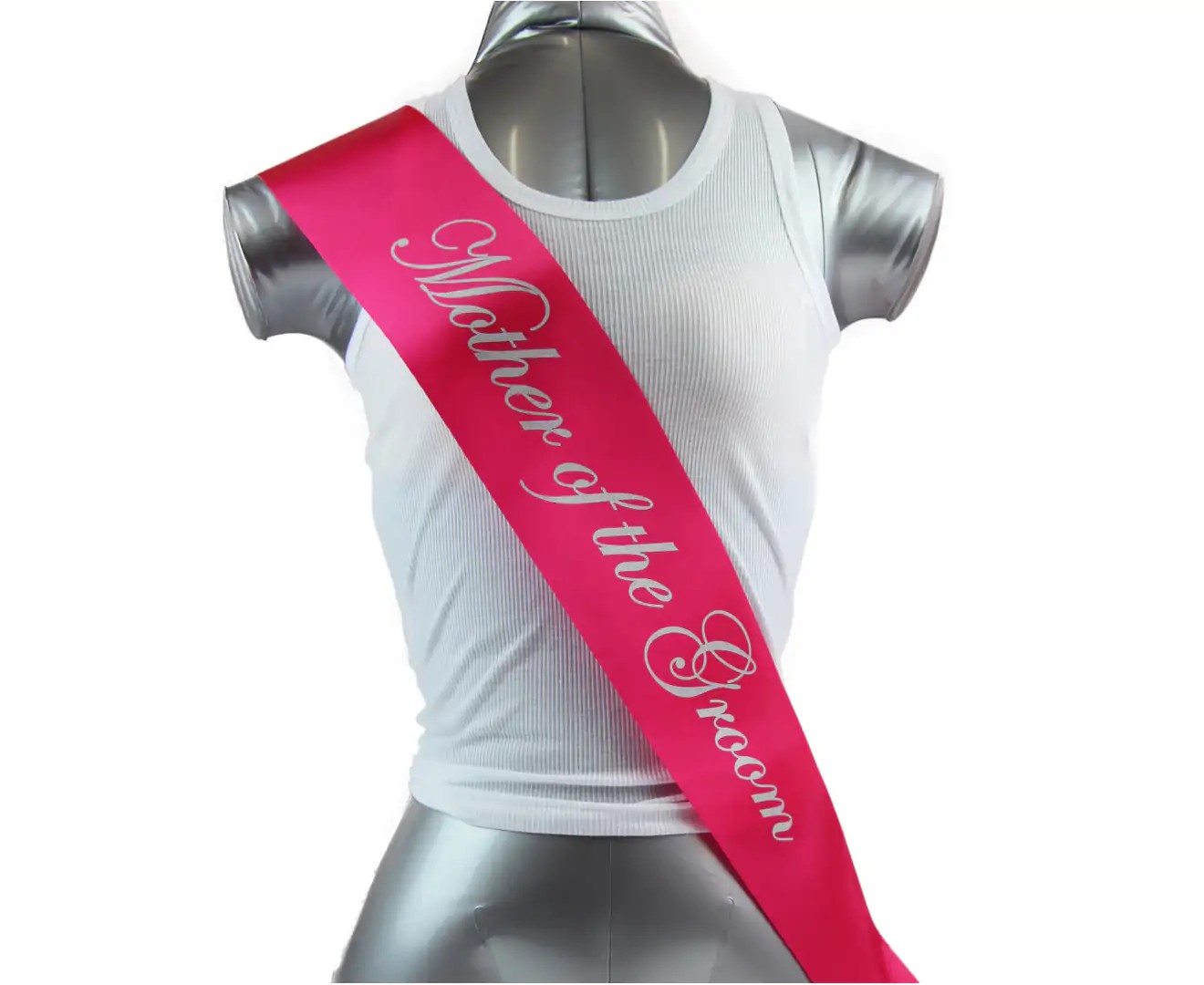 Women Sashes Hens Sash Party Hot Pink/Silver – Mother of the Groom – Hot Pink/Silver