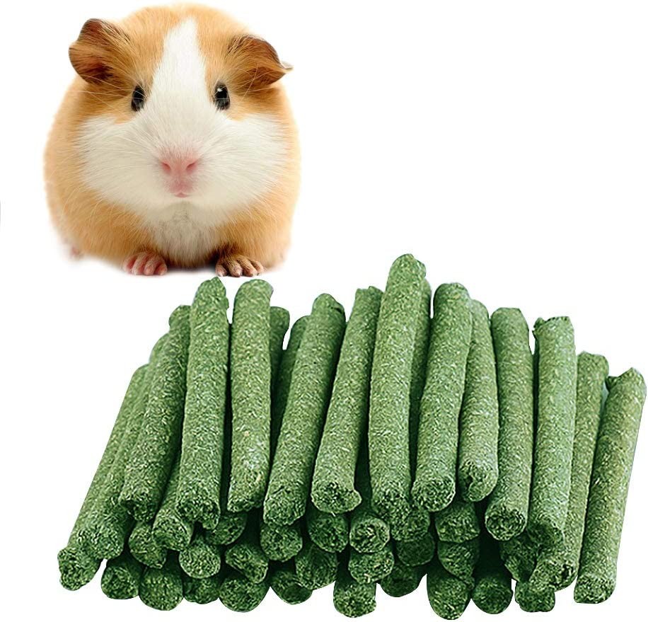 PAWCHIE Timothy Hay Chew Sticks – Natural Snacks Chew Toys for Guinea Pigs, Rabbits, Bunny, Chinchilla, Hamsters Pet Chew Treats