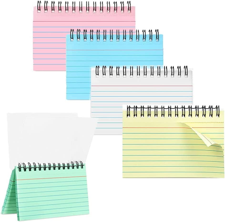 Index Cards Ruled Spiral Note Cards,5Pcs Spiral Bound Ruled Index Cards,Index Cards Multicolor Flash Cards,Index Cards Multicolor Flash Card,Index Card Filing Products Spiral Bound Index Card,3″X 5″