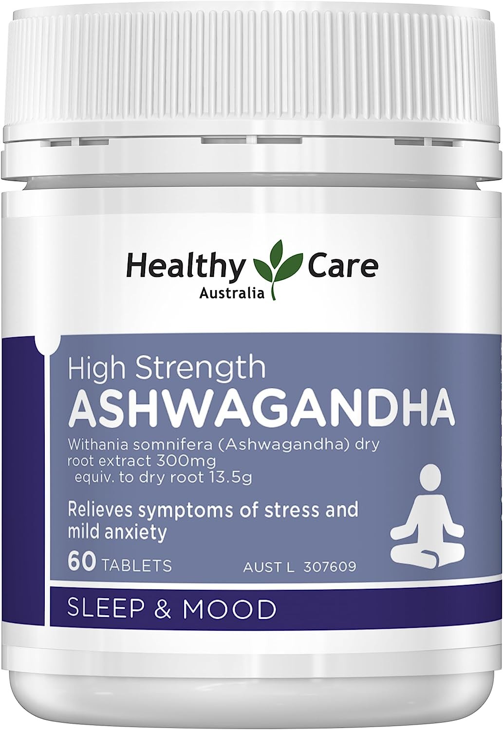 Healthy Care High Strength Ashwagandha – 60 Tablets | Relieves Symptoms of Stress & Mild Anxiety