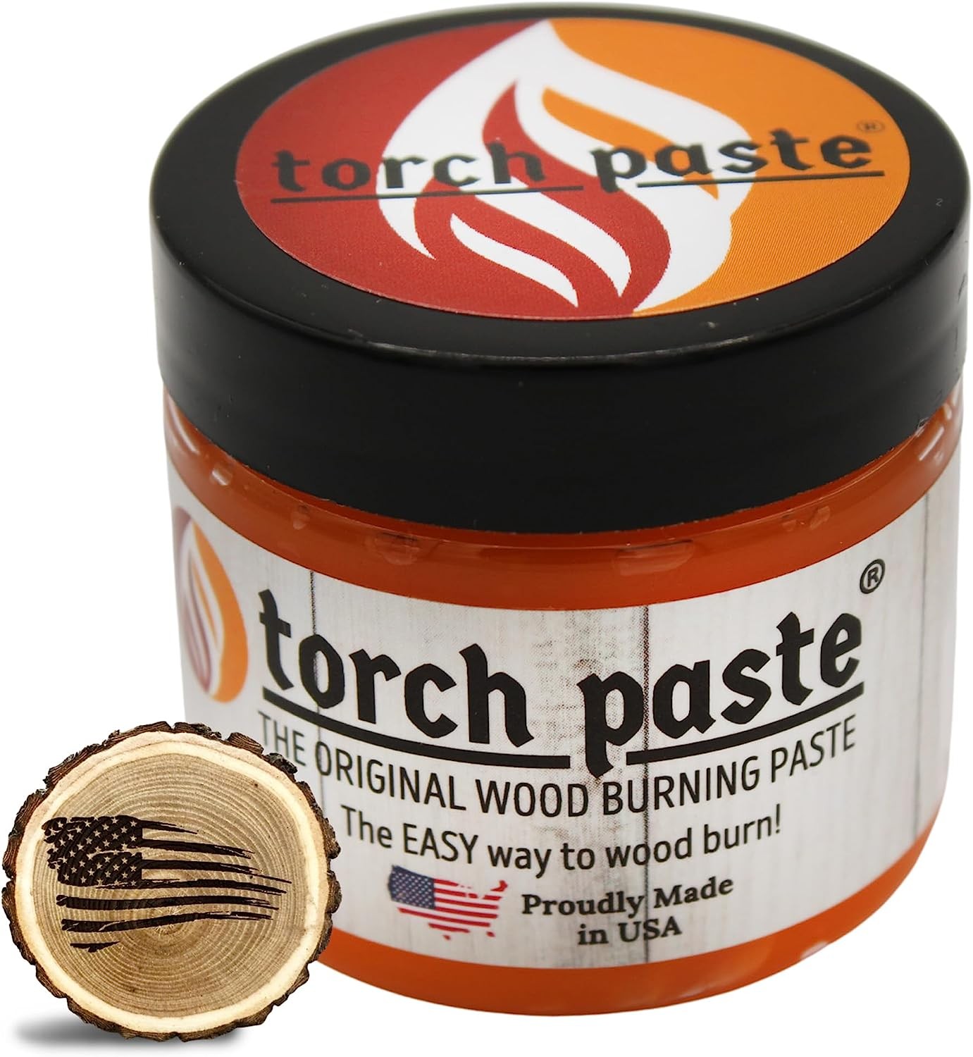 Torch Paste – the Original Wood Burning Paste | Made in USA | Heat Activated Non-Toxic Paste for Crafting & Stencil Wood Burning | Accurately & Easily Burn Designs on Wood, Canvas, Denim & More | 3 OZ