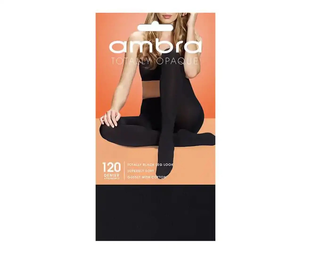 Ambra 1 Pack 120 Denier Totally Opaque Tights – Black – Black