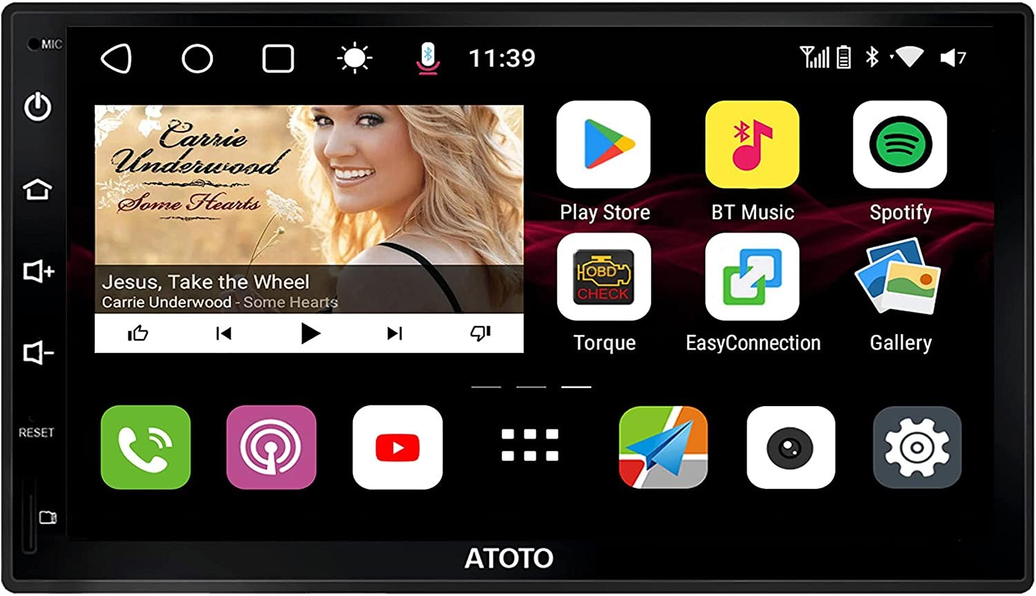 ATOTO S8 Premium 7Inch Double-Din Android Car In-Dash Video, Wireless Carplay & Android Auto, Dual Bluetooth W/Aptx HD, QLED Display,Split Screen, HD Rearview with LRV, SCVC, S8G2B74PM