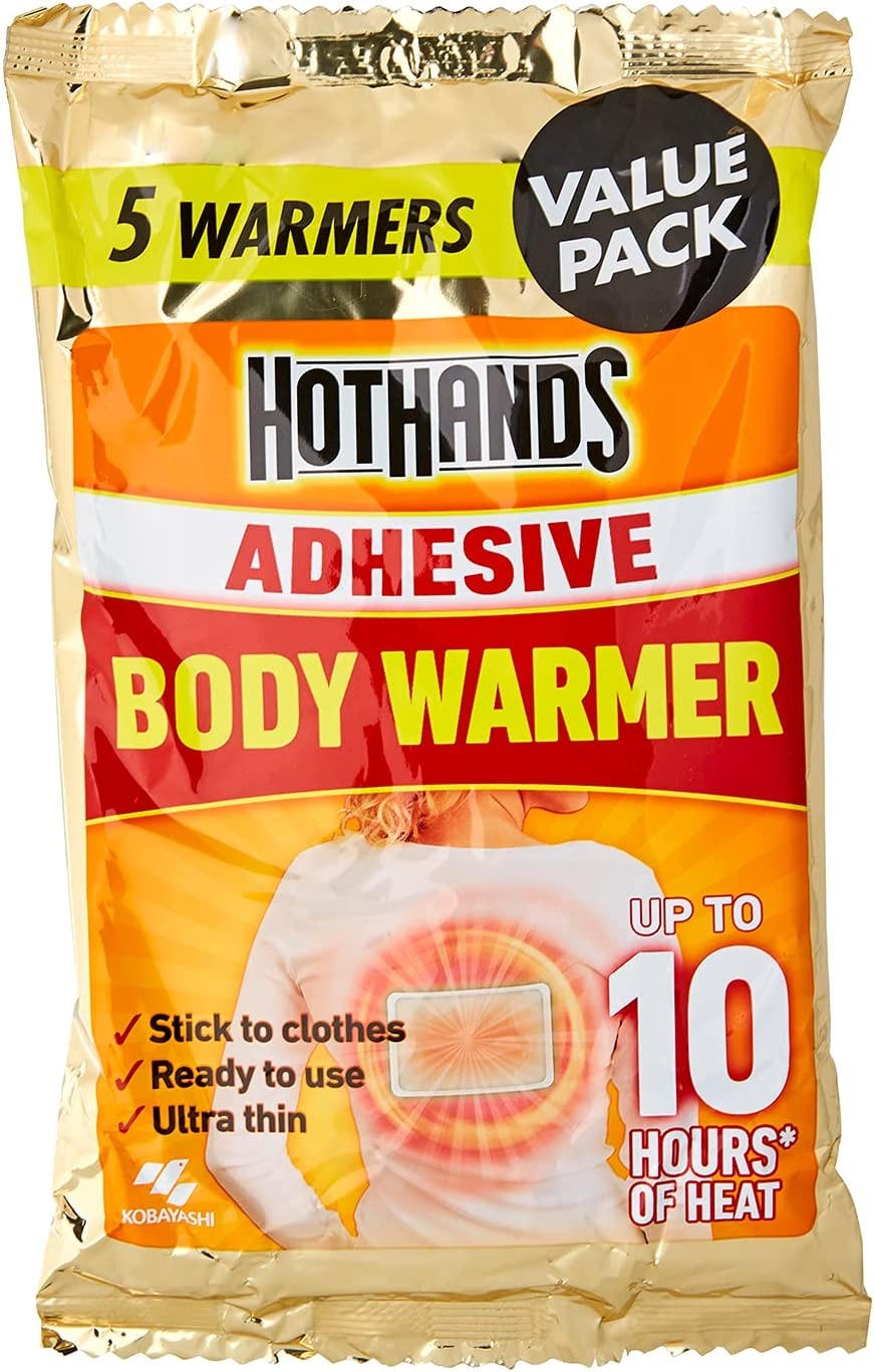 HOTHANDS Adhesive Body Air Activated Warmer up to 10 Hours of Heat, 5 Count (Pack of 1)