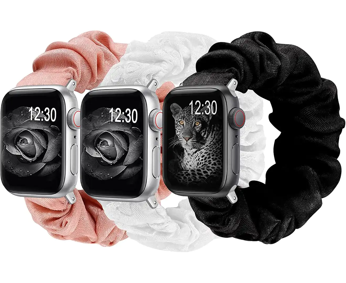 3 Packs Compatible with Apple Watch Band Scrunchies 42Mm/44Mm/45Mm Cloth Soft