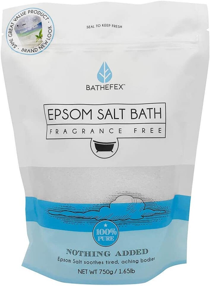 Bathefex Fragrance Free Epsom Salt Bath, 1.4Kg