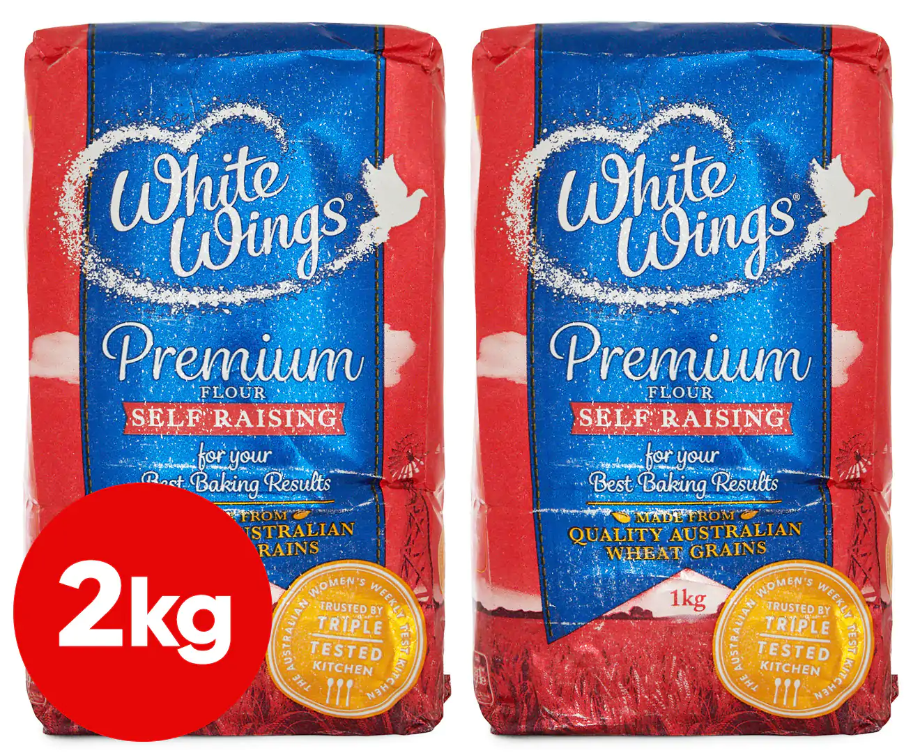 2 X White Wings Self Raising Flour 1Kg