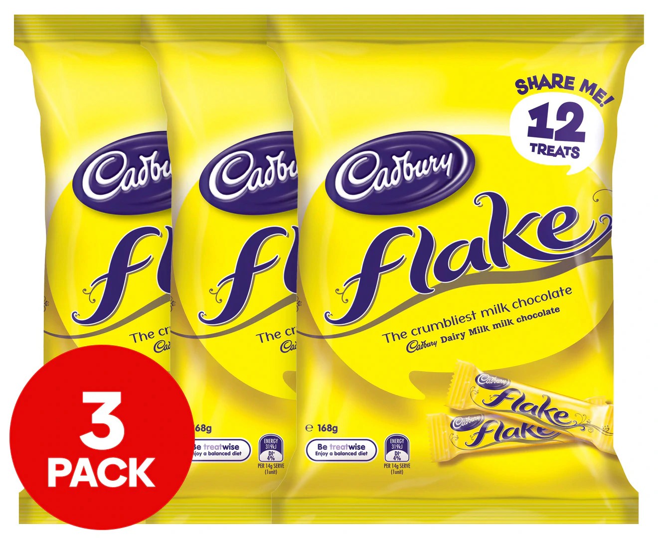 3 X 12Pk Cadbury Flake Share Pack 168G