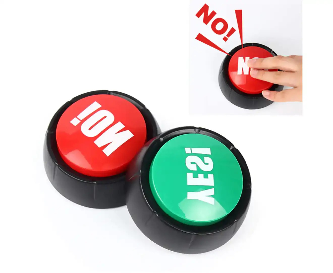 2Pcs Electronic Talking YES NO Sound Button Toy Green Red Event Party Supplies