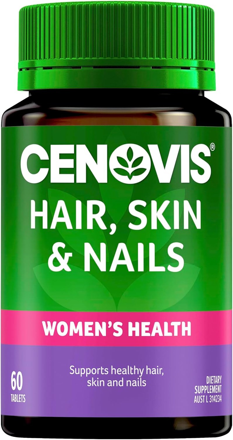 Cenovis Hair, Skin & Nails with Biotin for Women’S Health – Supports and Haintains Healthy Hair, Skin and Nails – Supports Collagen Formation, 60 Tablets