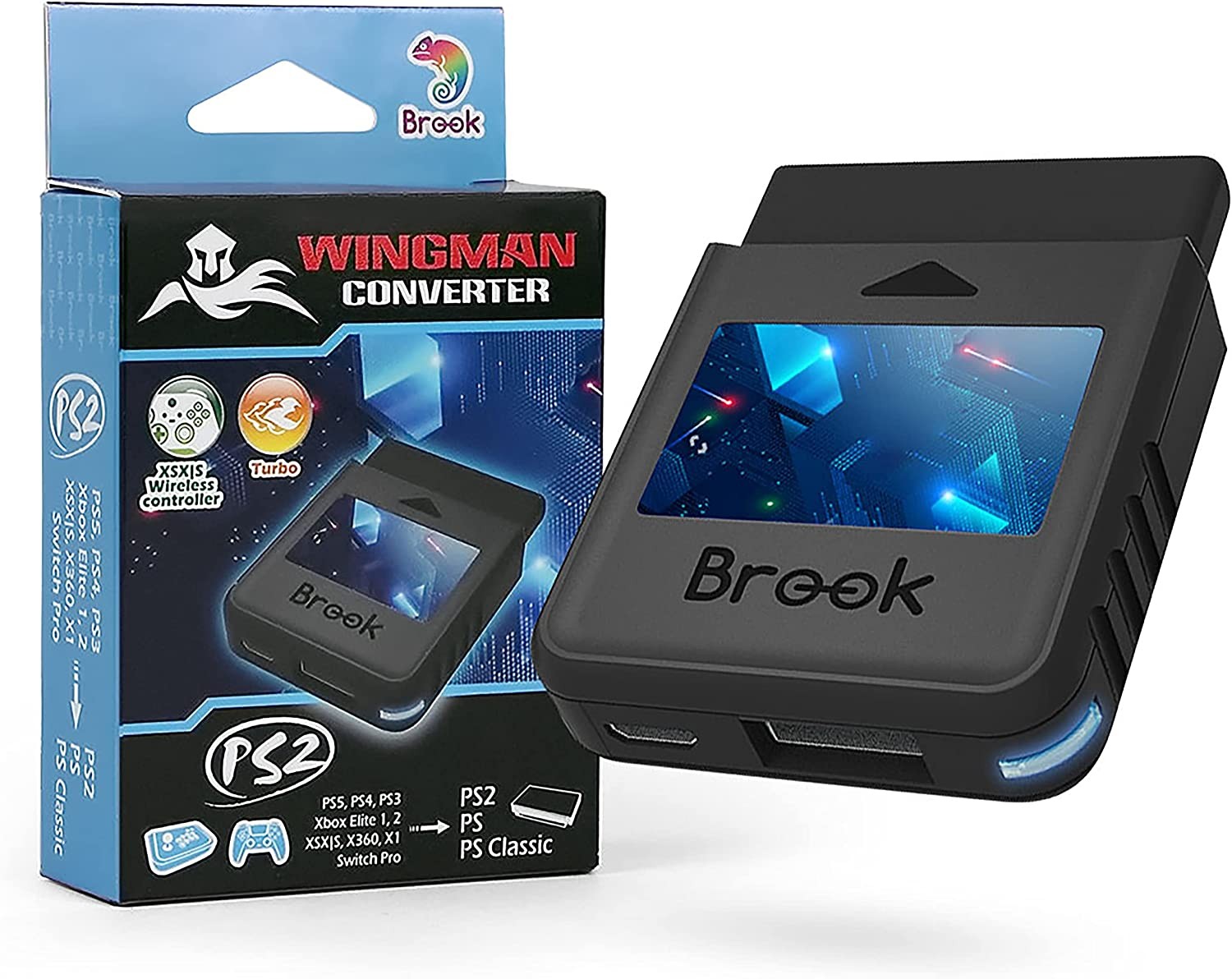 Brook Wingman PS2 Converter – Wireless Version of PS4/3 to PS2/1, Retro Consoles Converter on PS2/ PS1/PS Classic Consoles, for PS Retro Consoles