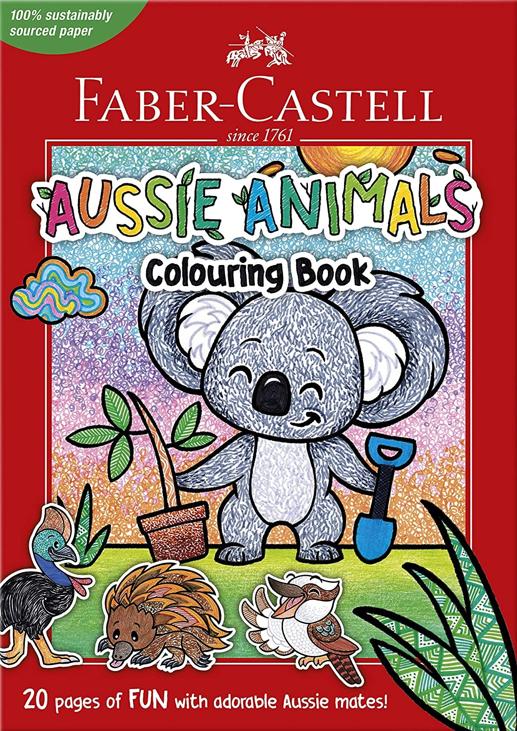 Faber-Castell Aussie Animals Colouring Book A4 20 Pages (84-010182)