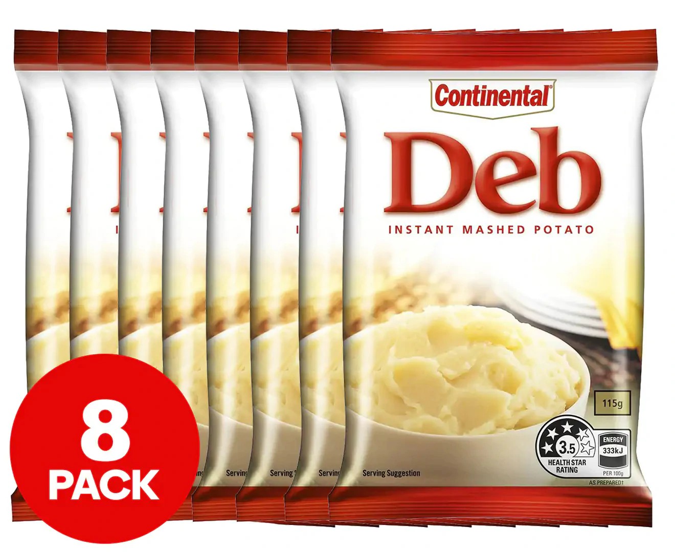 8 X Continental Deb Instant Mashed Potato 115G