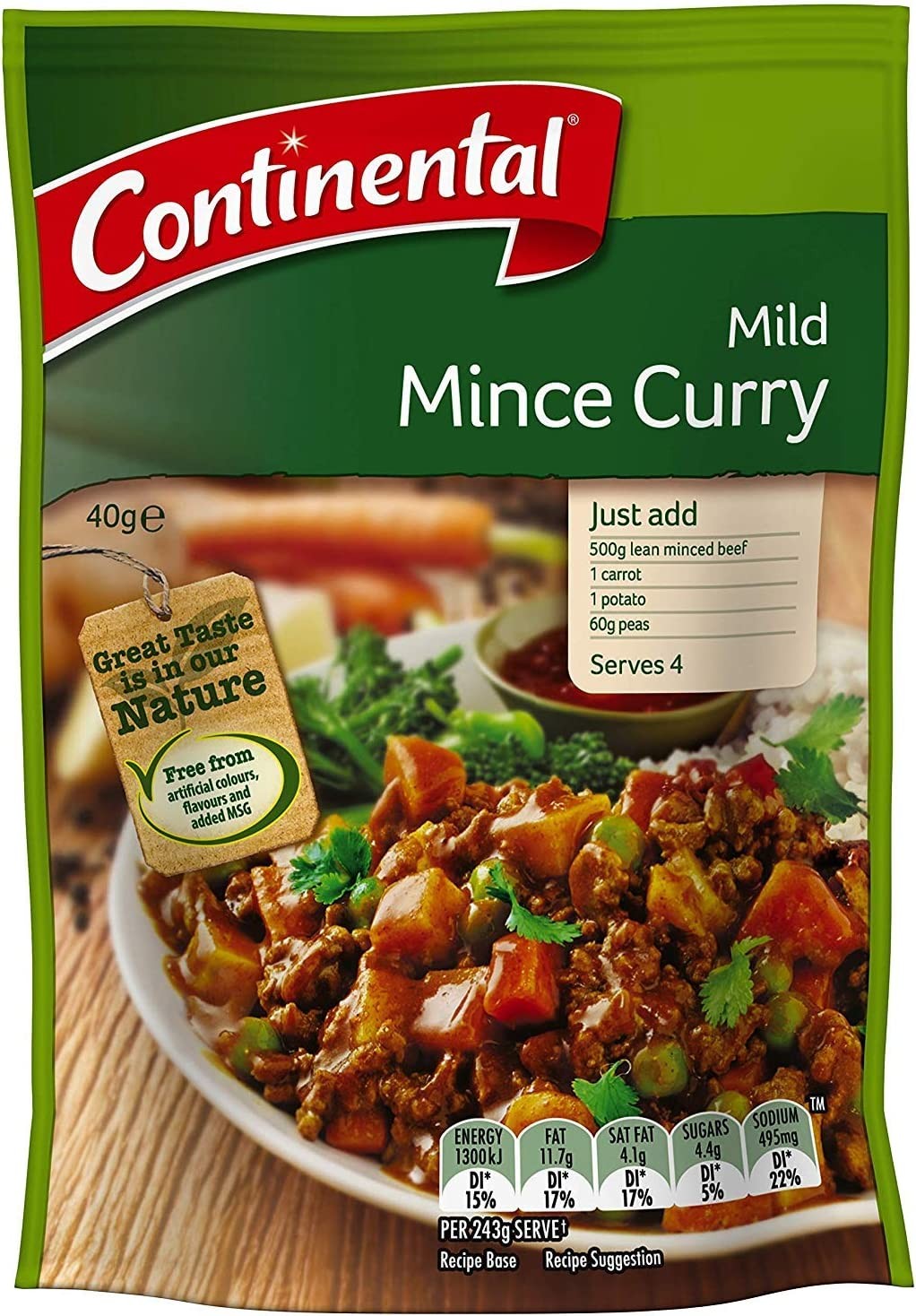 CONTINENTAL Recipe Base | Mild Mince Curry, 40G