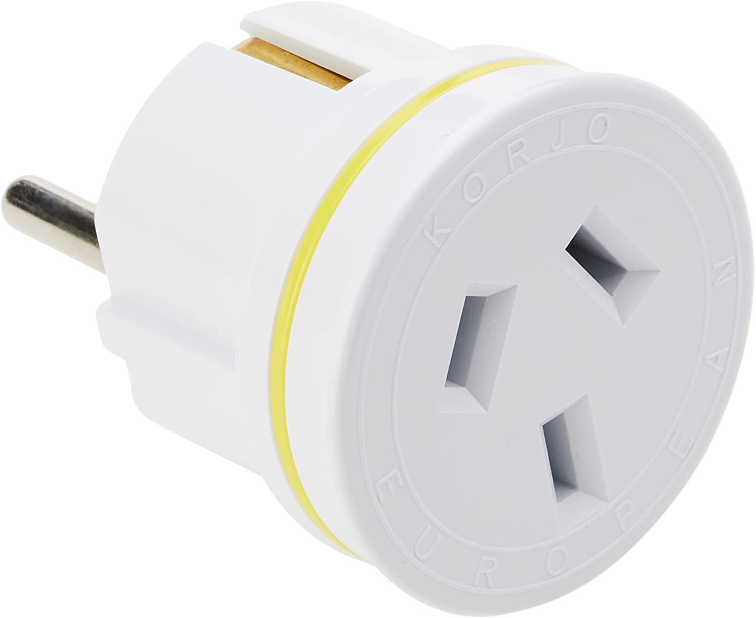 Korjo EU Travel Adaptor, for AU/ NZ Appliances, Use in Europe (Except UK), Bali and Parts of the Asia, Middle East, & Sth America. Excluding: UK, Italy, Switzerland, Chile, Brazil.