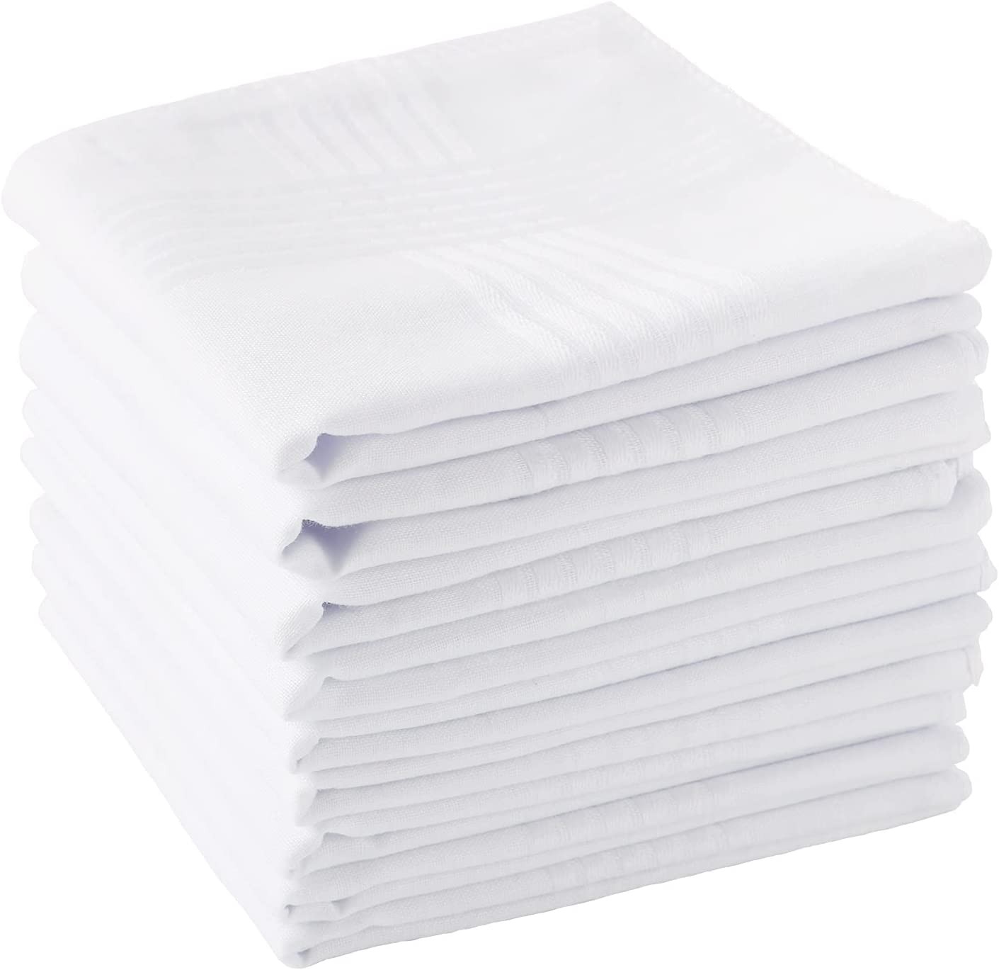 Men’S Handkerchiefs 100% Soft Cotton White Hankie Hankerchieves