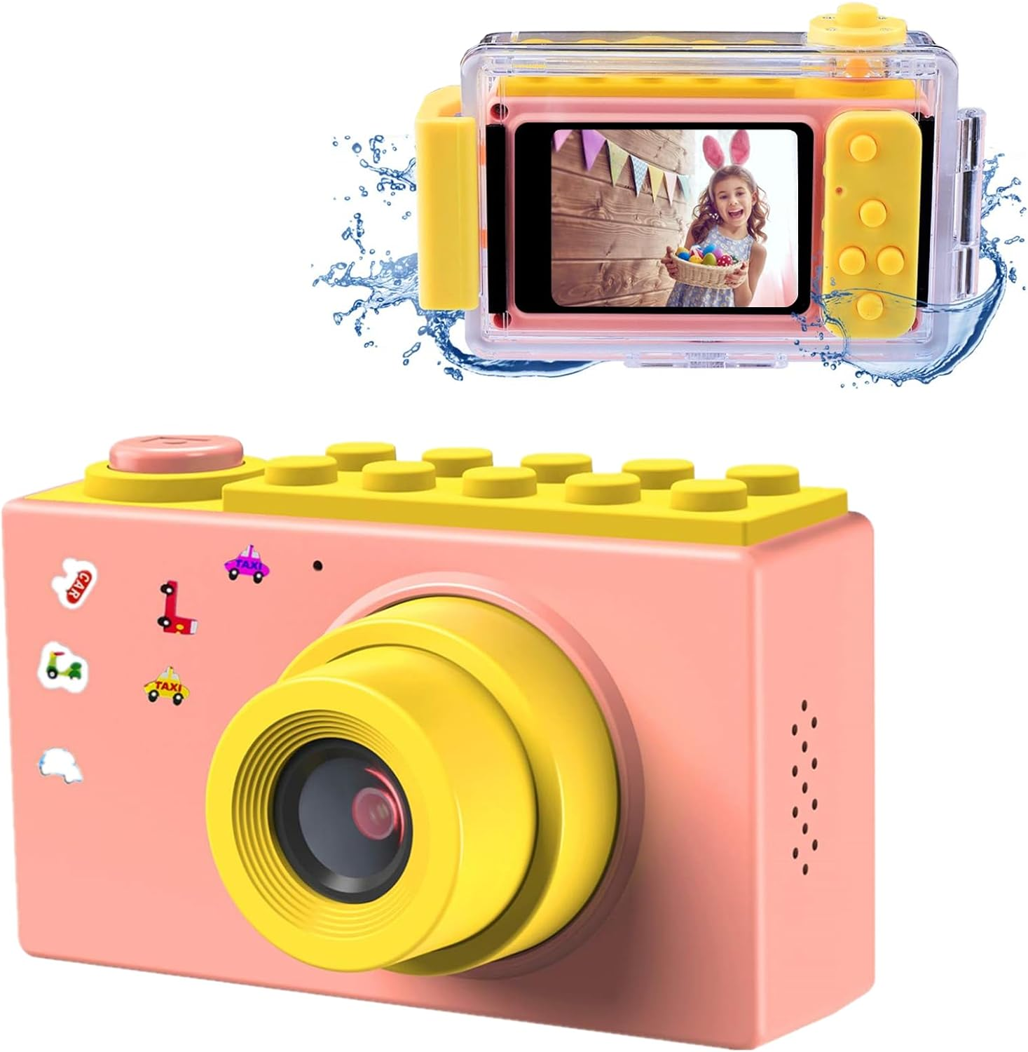 Bluefire Kids Camera 8MP HD Digital Camera for Kids, Mini 2 Inch Screen Children’S Camera with Waterproof Case & 32GB SD Card, Birthday/Christmas/New Year Gifts for 4 5 6 7 8 9 10 Year Old Girls(Pink)