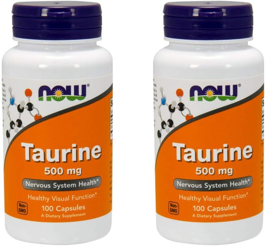 NOW Foods Taurine 500 Mg Caps, 2 Pk